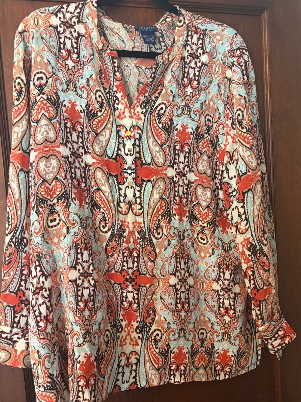Doncaster Collection 100% Silk Paisley Blouse